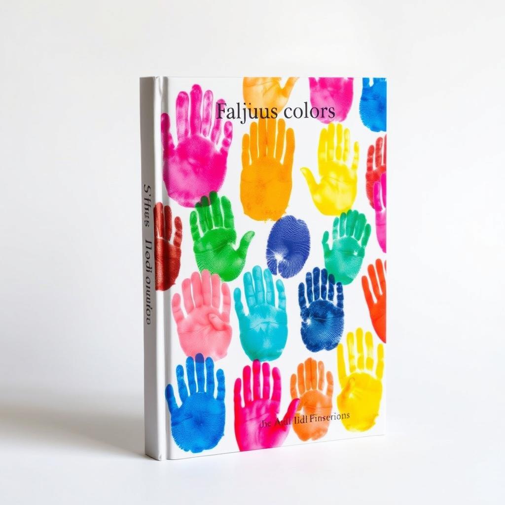 A vibrant and artistic book cover featuring 36 unique fingerprints, each displaying a different color