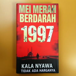 A gripping novel cover featuring a bold red background with hints of black, creating a striking and dramatic contrast