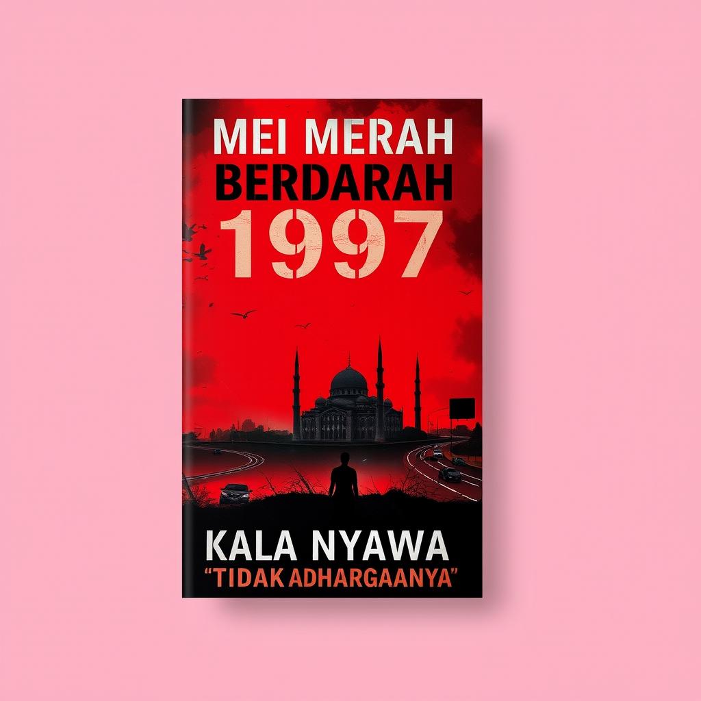 A gripping novel cover featuring a bold red background with hints of black, creating a striking and dramatic contrast