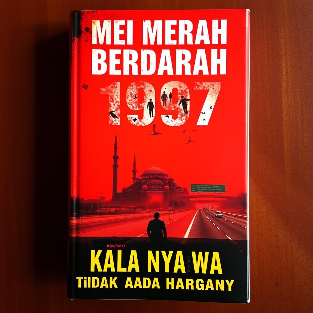 A gripping novel cover featuring a bold red background with hints of black, creating a striking and dramatic contrast