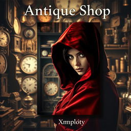 An intriguing book cover design for "Antique Shop" by Xmplcty