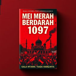 A striking novel cover showcasing a background of rich red with subtle touches of black, setting a bold and intense mood