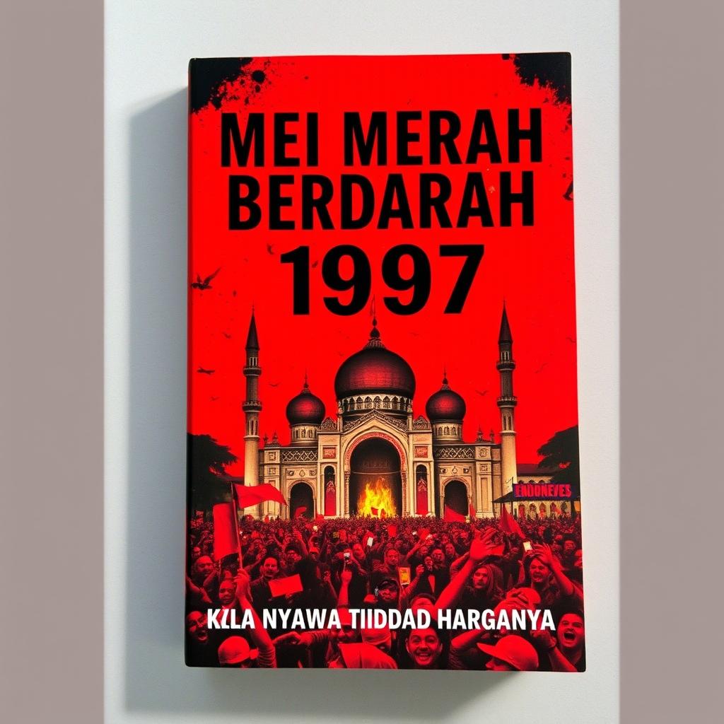 A striking novel cover showcasing a background of rich red with subtle touches of black, setting a bold and intense mood