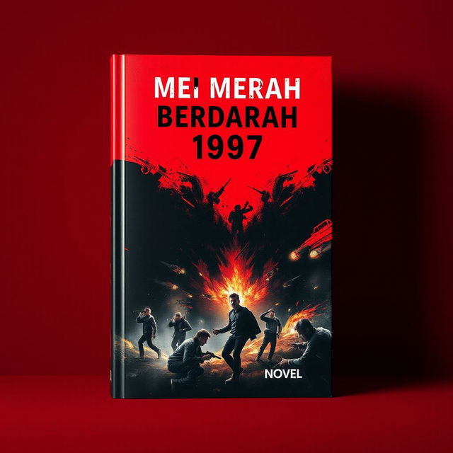 A striking novel cover featuring a deep red background contrasted with subtle black accents, establishing a powerful and dramatic aesthetic