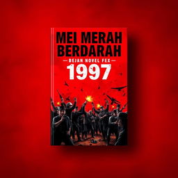A captivating novel cover that features a vibrant red background interspersed with subtle hints of black, creating a striking visual effect