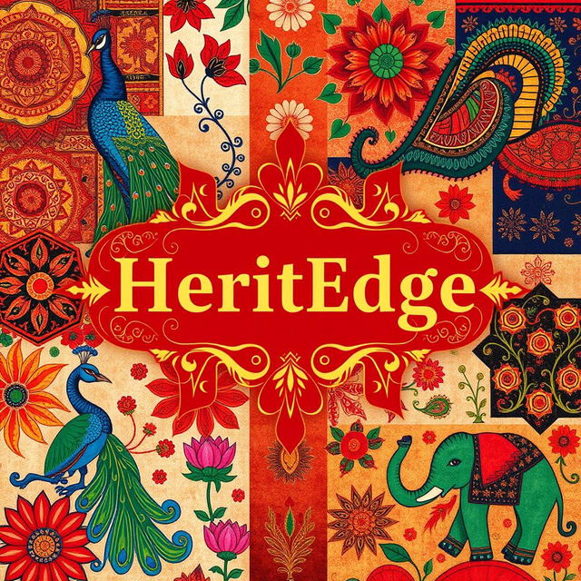 A vibrant and creative newsletter design titled 'HeritEdge,' focusing on Indian art and culture