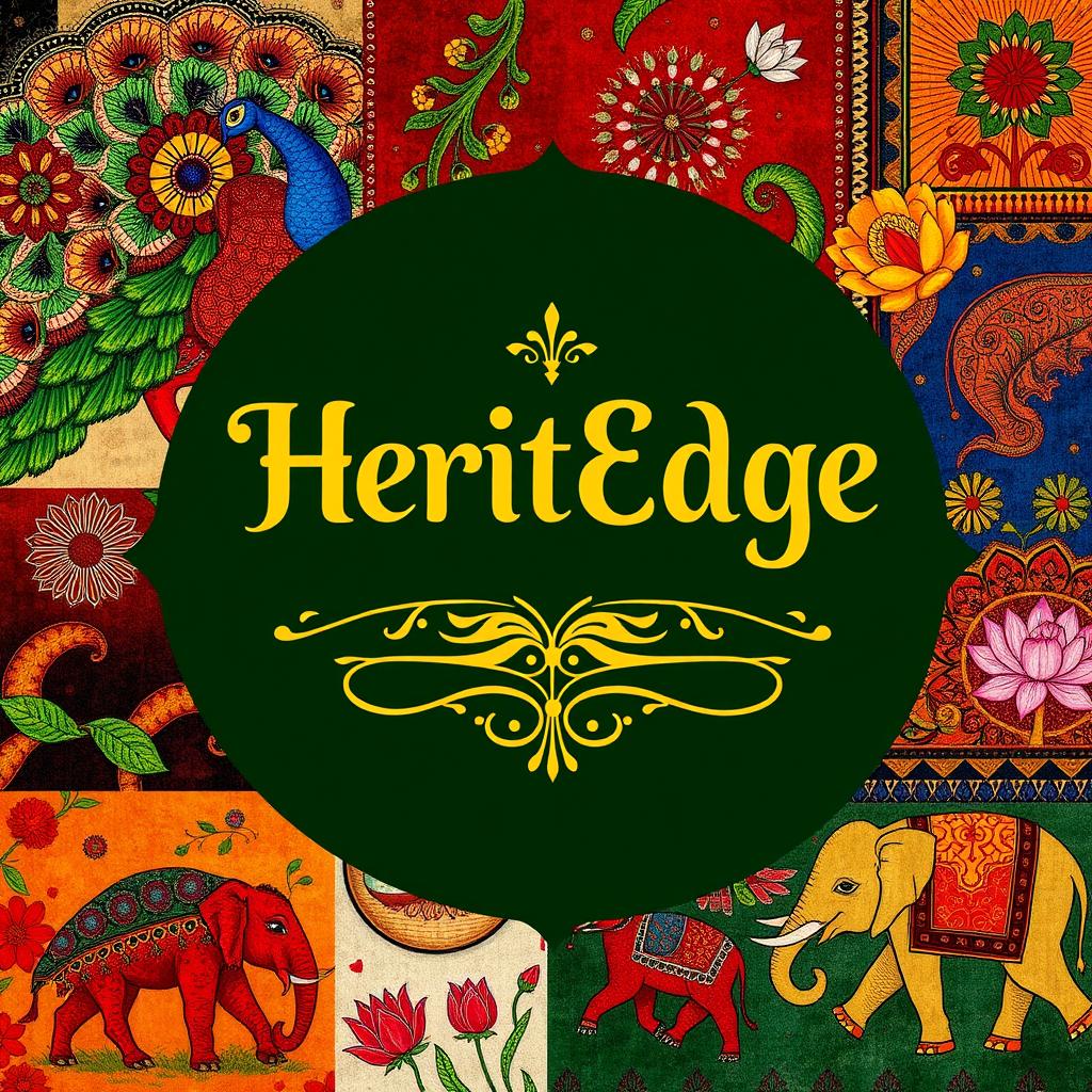 A vibrant and creative newsletter design titled 'HeritEdge,' focusing on Indian art and culture