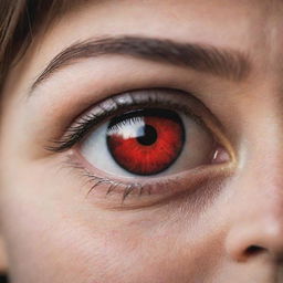 Modify the image of a boy being scolded by his mother, now his eyes are transforming into Sharingan, echoing a sense of mystique and power.