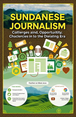 A dynamic and engaging infographic about 'Sundanese Journalism: Challenges and Opportunities in the Digital Era'