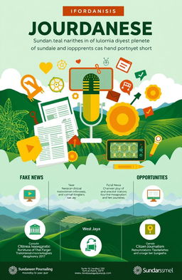 A dynamic and engaging infographic about 'Sundanese Journalism: Challenges and Opportunities in the Digital Era'