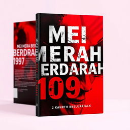 A bold and striking book cover titled "MEI MERAH BERDARAH 1997" featuring a vivid background in shades of red and black