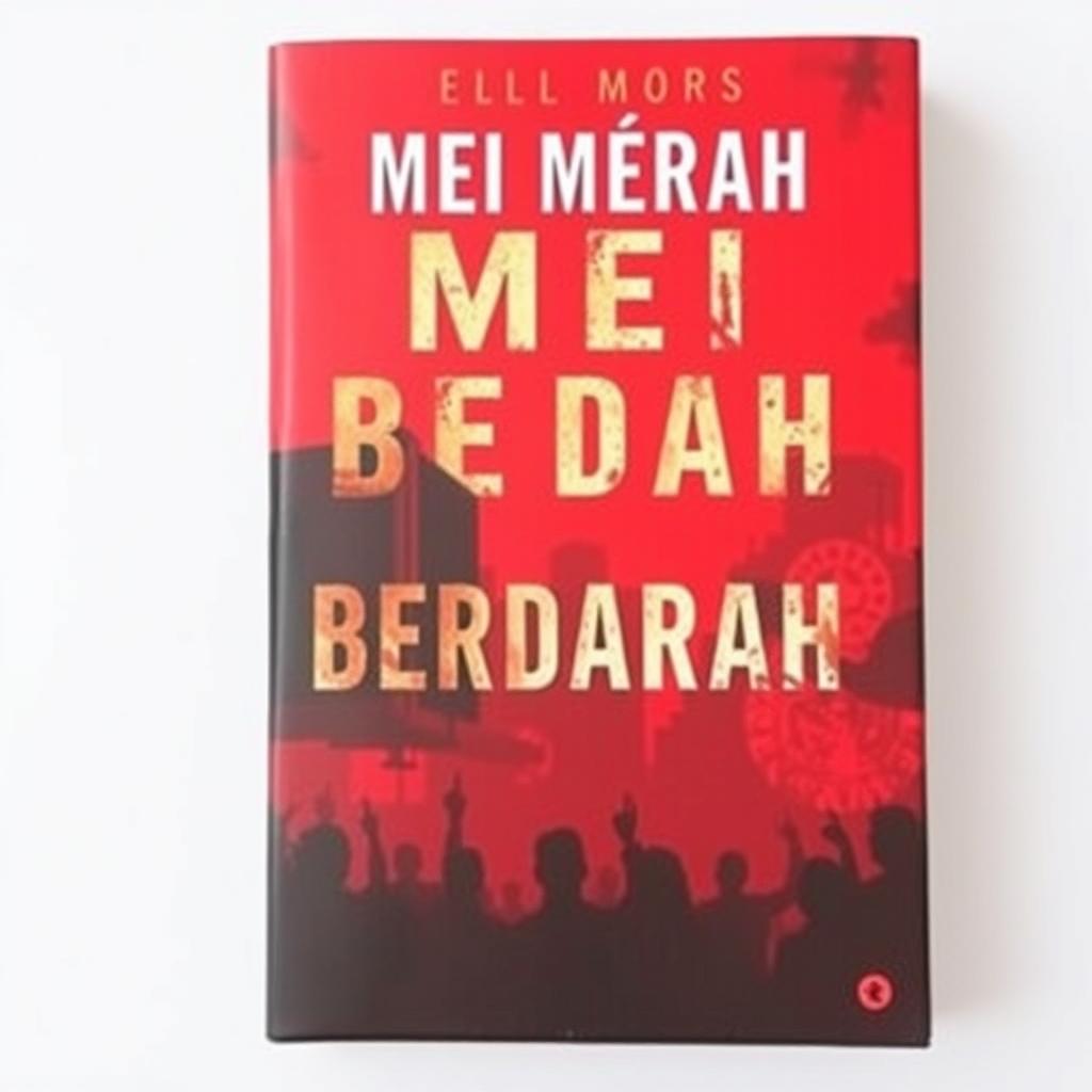 A chilling book cover titled "MEI MERAH BERDARAH 1997" featuring a dramatic background in shades of red and black