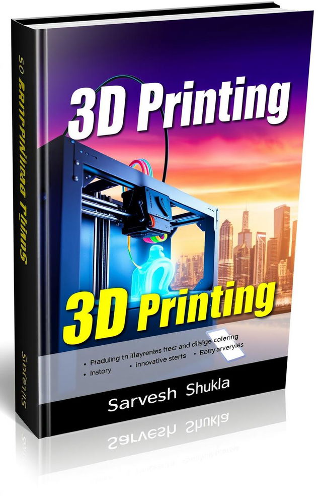 A captivating book cover design for a book titled '3D Printing' by Sarvesh Shukla