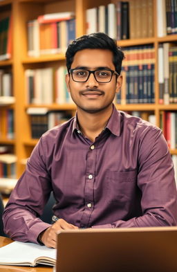 A portrait of Sarvesh Shukla, a dedicated PhD scholar, with a confident and determined expression