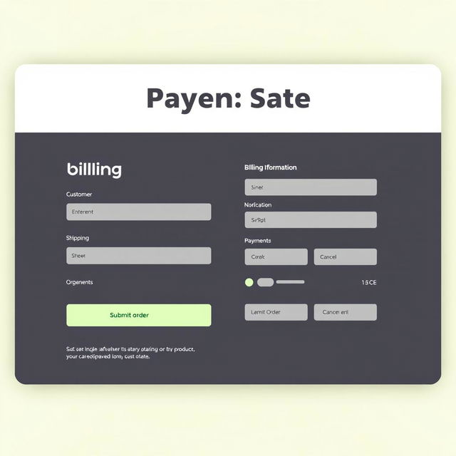 A modern and user-friendly desktop payment page design for an online store, featuring a clean layout with a smooth color palette