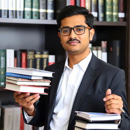 A portrait of a distinguished male scholar, Sarvesh Shukla, who is a PhD scholar holding two GATE qualifications