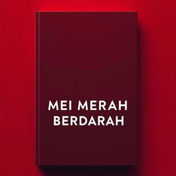 A minimalist novel cover for 'MEI MERAH BERDARAH', featuring a simple yet impactful design