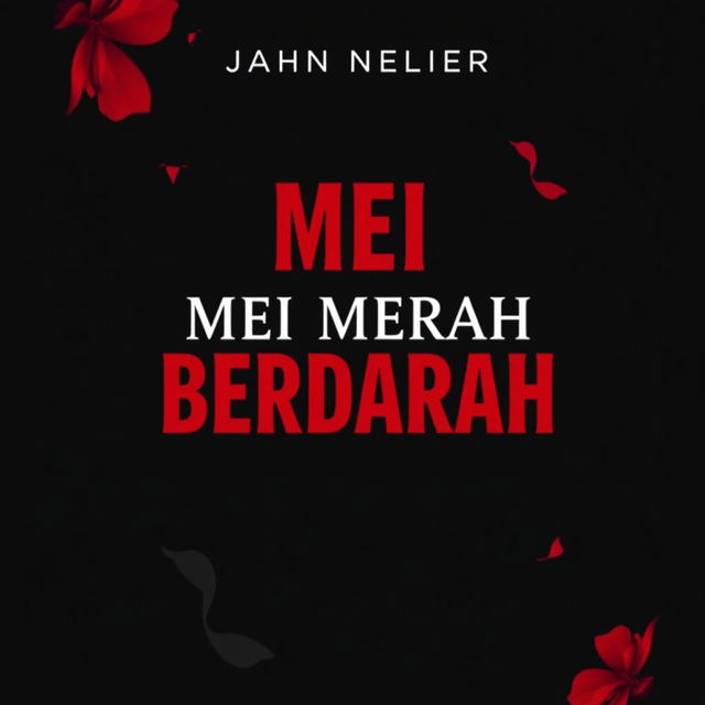 A novel cover design featuring a rich black background with deep red elements