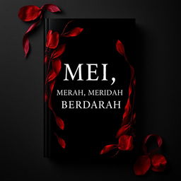 A captivating novel cover design featuring a rich black background complemented by contrasting deep red elements