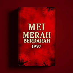 A novel cover design featuring a striking background of deep red with subtle black accents