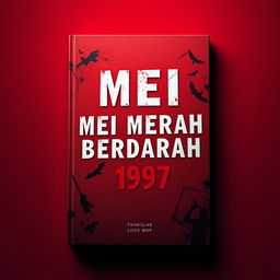 A visually striking book cover design for 'MEI MERAH BERDARAH 1997'