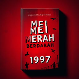 A visually striking book cover design for 'MEI MERAH BERDARAH 1997'