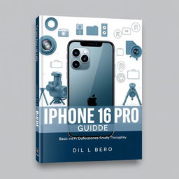 A clean and modern cover design for a photography guide titled 'IPHONE 16 PRO GUIDE by David Benson'