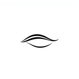 An artistic logo design featuring a stylized closed eye, represented in a minimalist style