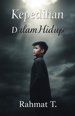 A book cover design for a novel titled 'Kepedihan Dalam Hidup' by Rahmat_T