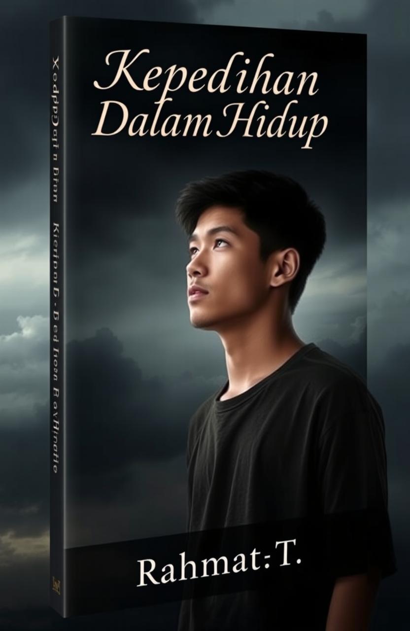 A book cover design for a novel titled 'Kepedihan Dalam Hidup' by Rahmat_T