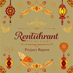 A visually appealing cover page for a Northern Indian style restaurant project report