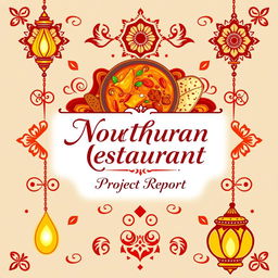 A visually appealing cover page for a Northern Indian style restaurant project report