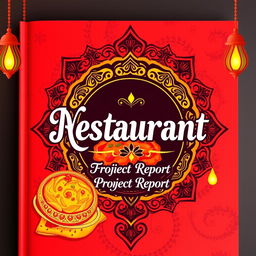 A visually appealing cover page for a Northern Indian style restaurant project report