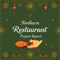 A visually appealing cover page for a Northern Indian style restaurant project report