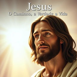 A serene and illuminated portrait of Jesus, focusing on His compassionate and welcoming face, symbolizing truth and life