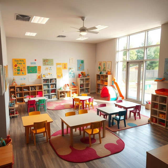 A vibrant and welcoming daycare center, designed for young children