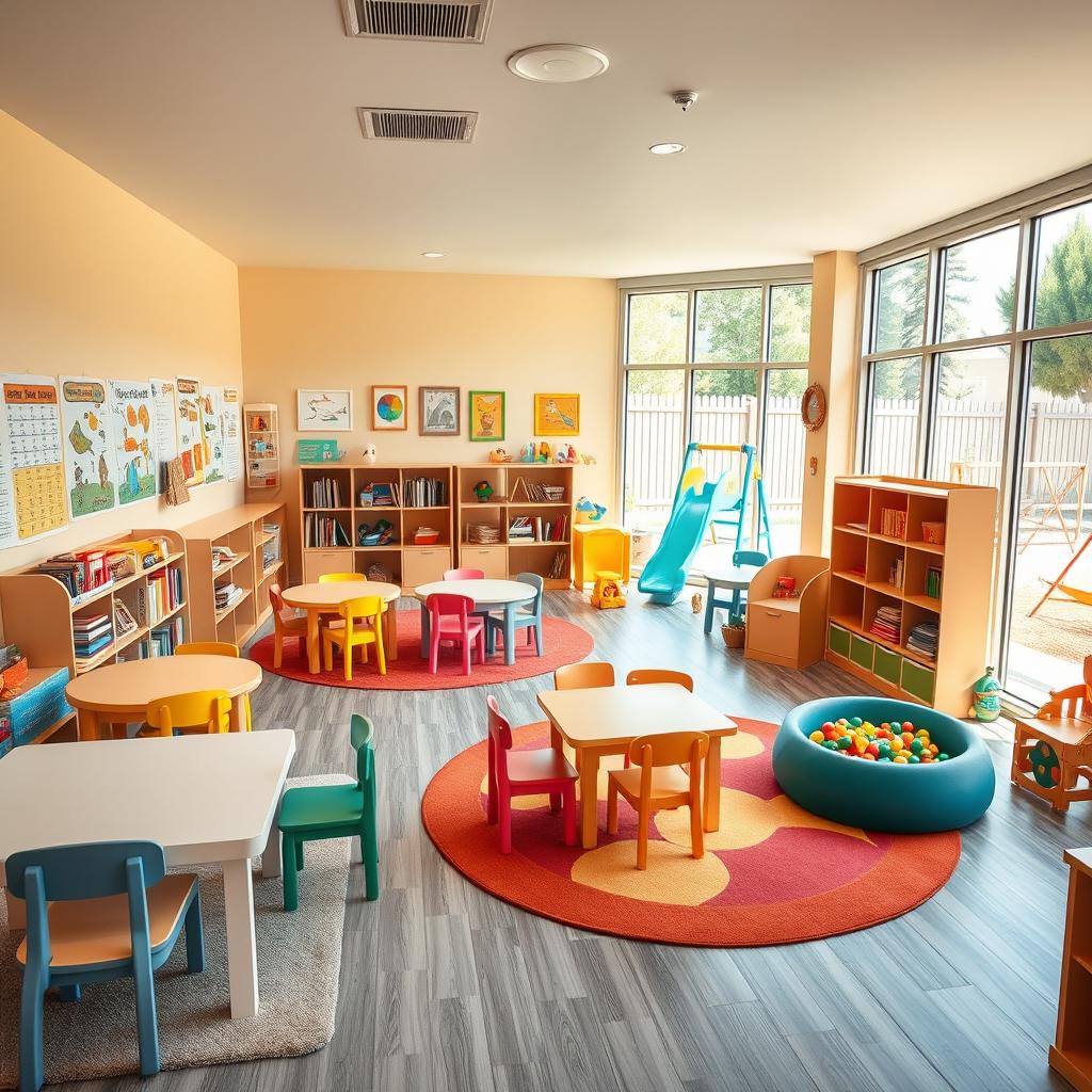 A vibrant and welcoming daycare center, designed for young children