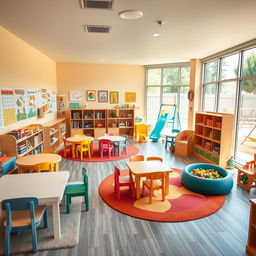A vibrant and welcoming daycare center, designed for young children