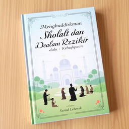 A beautifully designed book cover for a title about 'Menghadirkan Sholat dan Dzikir dalam Kehidupan'