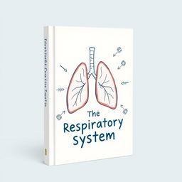 A simple and clear book cover design illustrating the respiratory system, featuring a hand-drawn style depiction of the lungs at the center