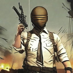 Generate a formidable avatar for the video game PlayerUnknown's Battlegrounds (PUBG), embodying the nickname 'Boss'. The avatar must convey determined leadership, strength and authority.