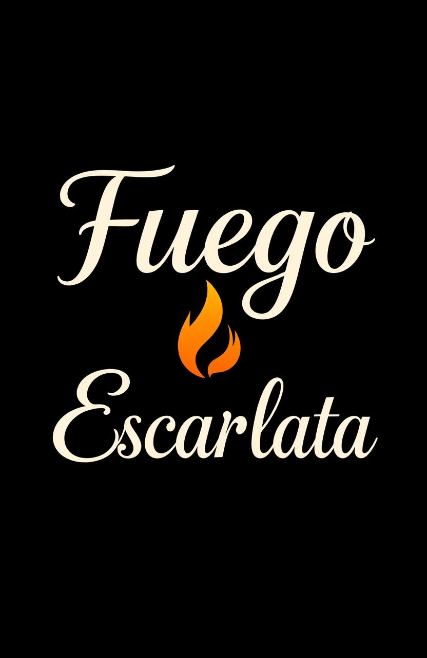 The words 'Fuego Escarlata' in elegant, beautiful cursive font, prominently displayed