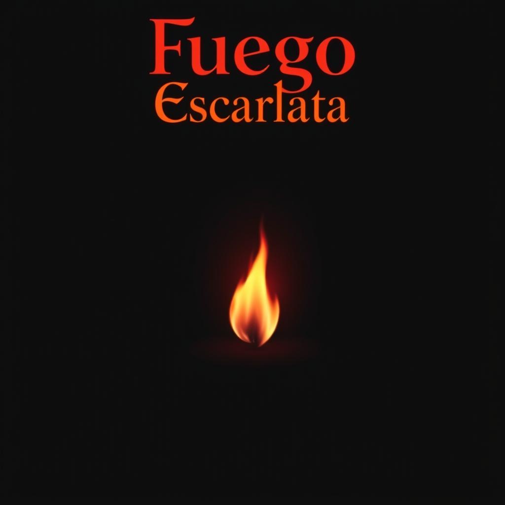 The title 'Fuego Escarlata' at the top of the image in an elegant, artistic typography