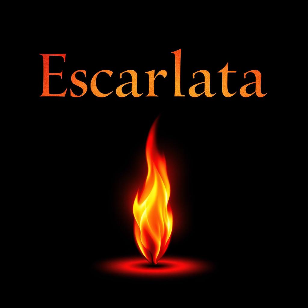 The title 'Fuego Escarlata' at the top of the image in an elegant, artistic typography