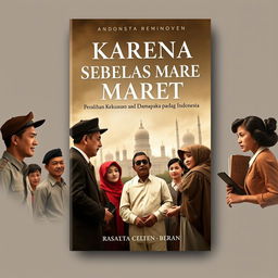 A captivating novel cover for 'Karena Sebelas Maret: Peralihan Kekuasaan dan Dampaknya pada Indonesia 1966'