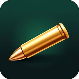 A detailed and stylized icon representing ammunition, featuring a brass bullet casing and a visible lead tip