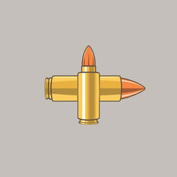 A clean and simplistic icon design representing a set of bullets, featuring three brass bullet casings neatly aligned in a horizontal composition