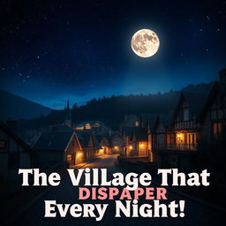 A captivating YouTube thumbnail featuring a mystical village that vanishes every night