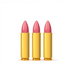 A 2D illustration of three bullets aligned in a row, showcasing a simple and flat design