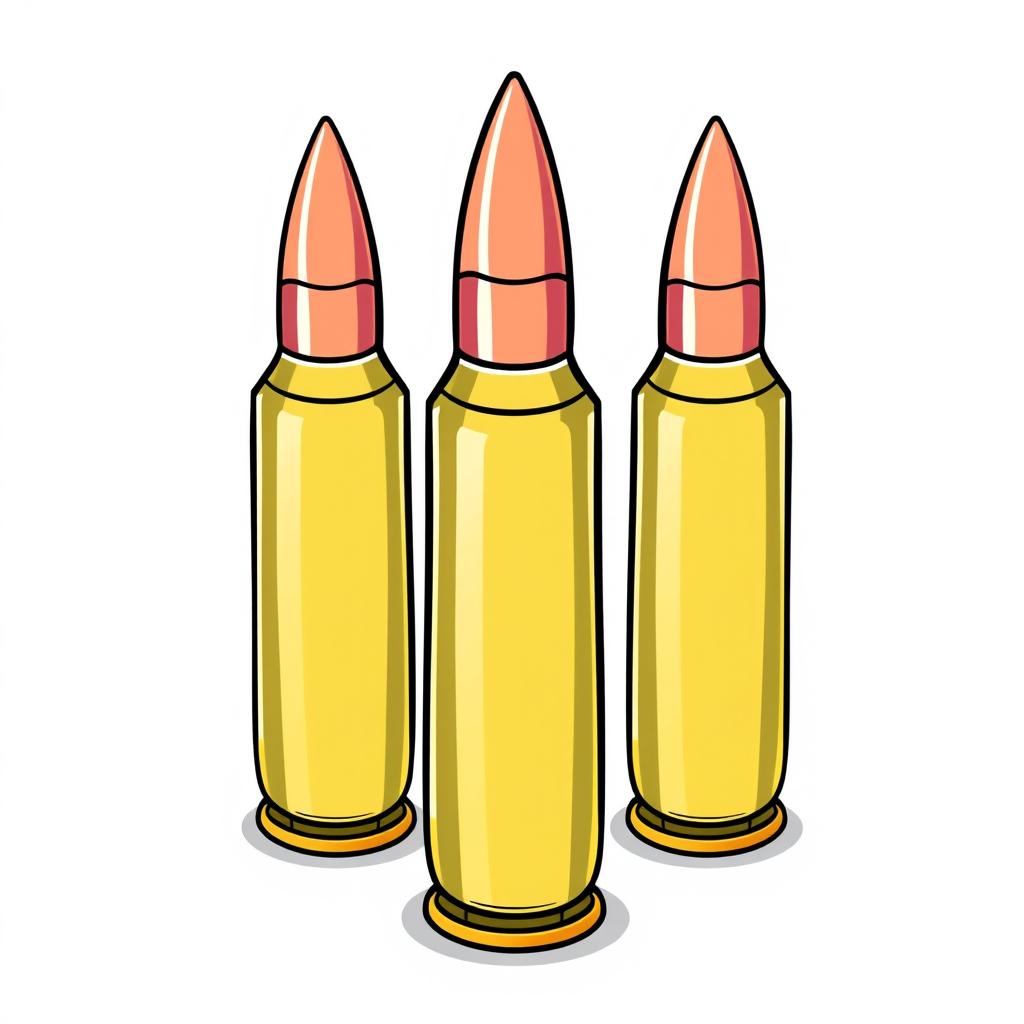 A 2D illustration of three bullets arranged in a row, all pointing upward